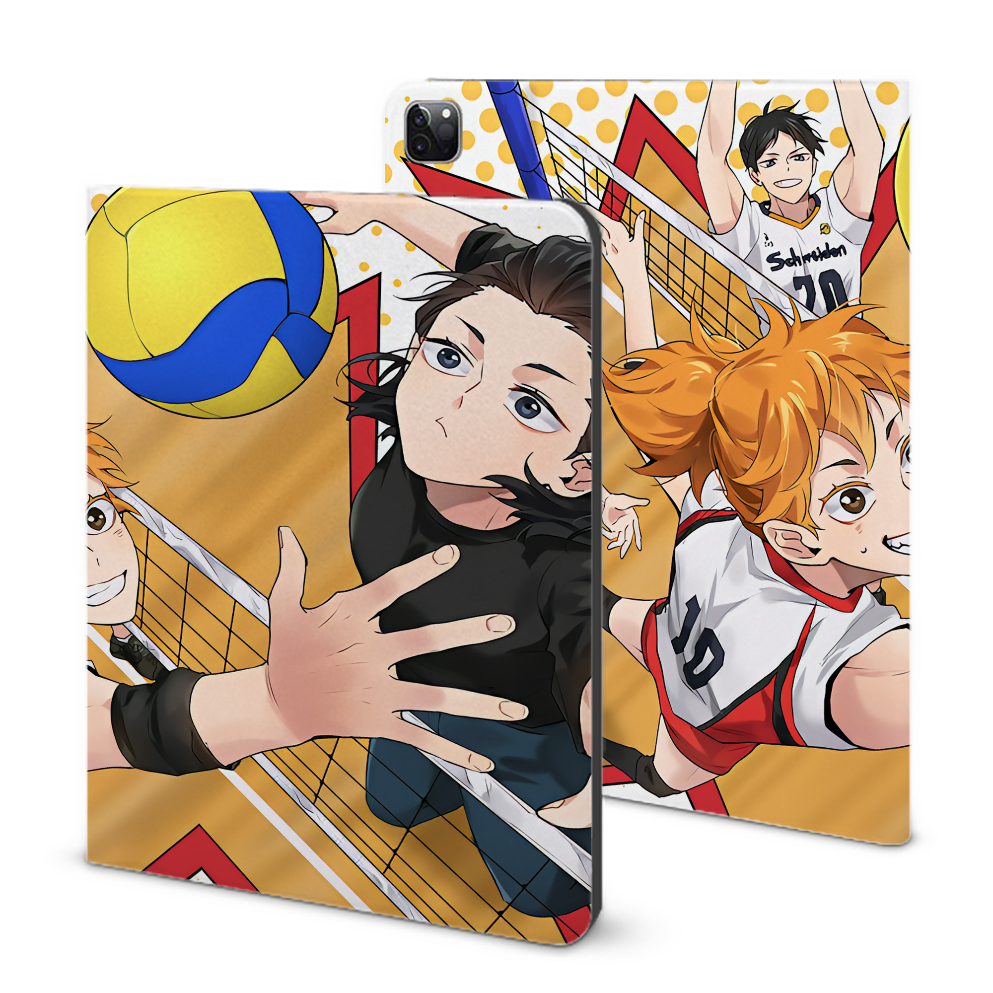 （画像用） ハイキュー!! Haikyu!! IPad ケース ブック型 PUレザー TPU 耐衝撃 軽量 薄型 ペン収納なし 全面保護 IPad 各モデル対応